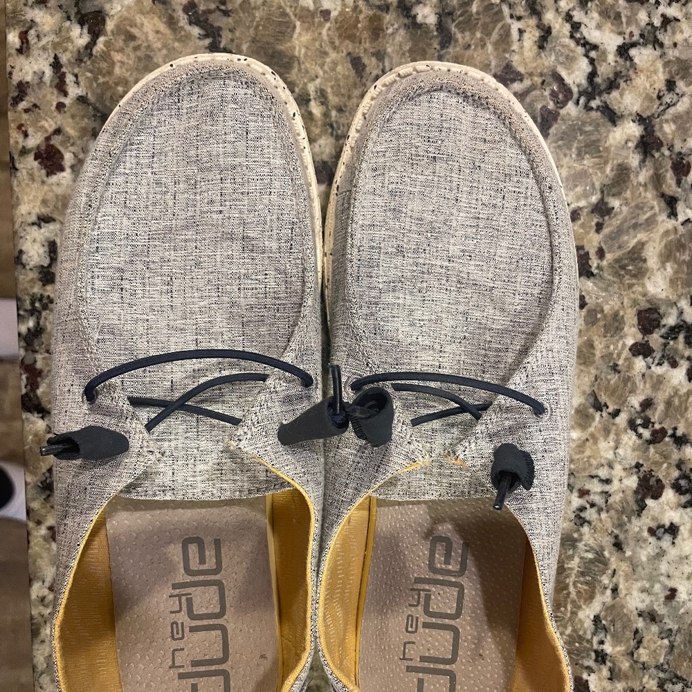 Hey Dude Wendy Shoe; Chambray White/Blue; Size 10